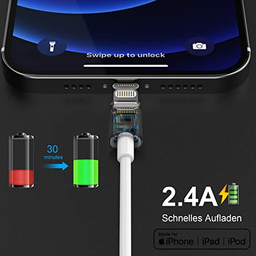 Apple - MFi Certified 20W USB-C Fast Charger Pack of 4 with 2M iPhone Cable