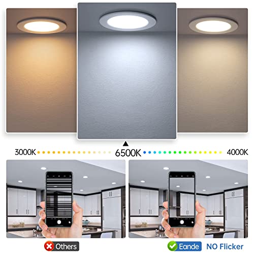 Eande - 10 x 5W LED Recessed Spotlights, IP44 Waterproof, Cool White 6500K