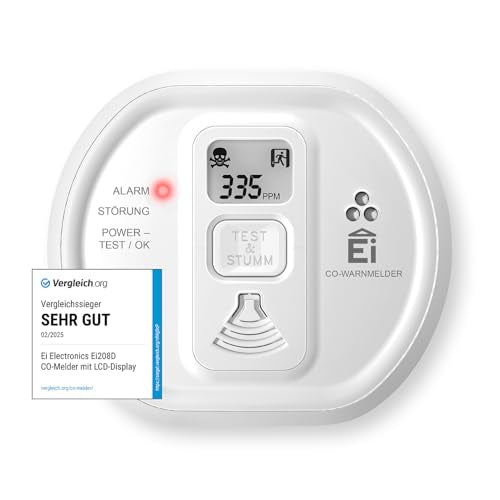 Ei Electronics - 10-Year Carbon Monoxide Alarm with LCD Display & Lithium Battery
