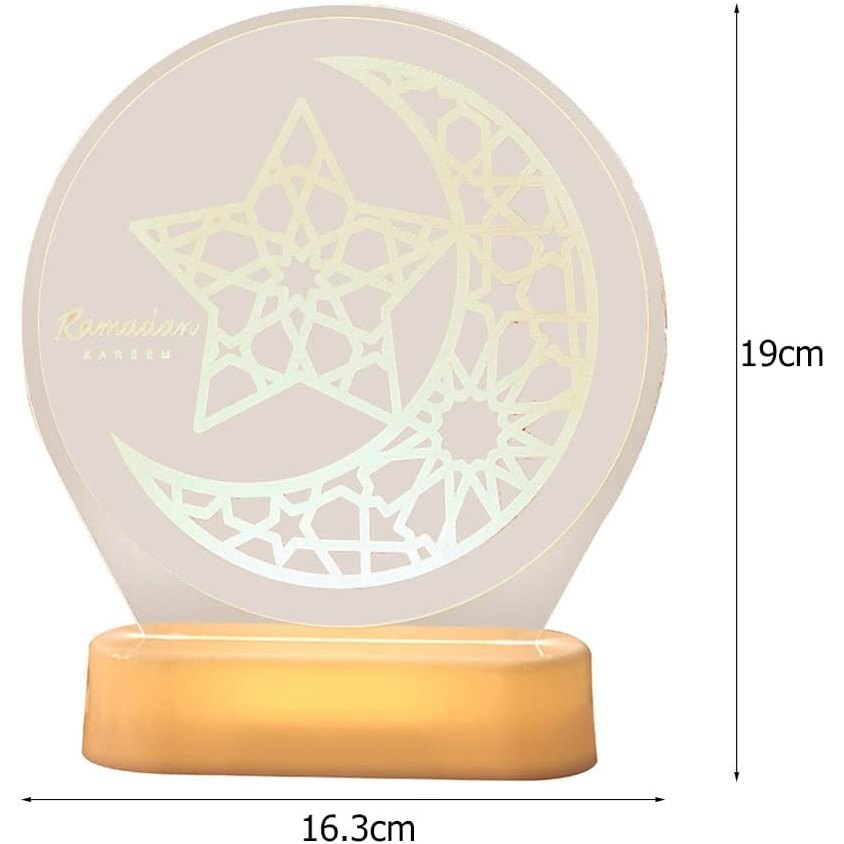 Sdprog - Acrylic LED Eid Mubarak Night Light, Ramadan Lantern, Islamic Decor