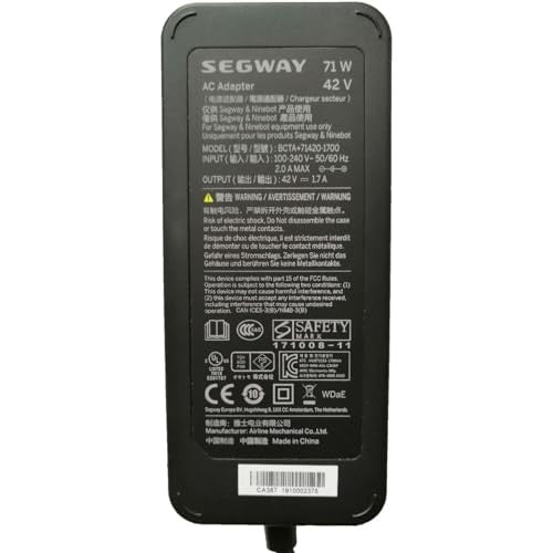 Segway - Original BCTA+71420-1700 Charger for Ninebot Scooters, 71W, 42V, AC Adapter