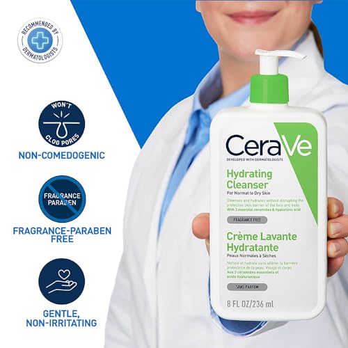 CeraVe Hydrating Cleanser | 236ml/8oz | Daily Face & Body Wash for Normal to Dry Skin - Medaid International