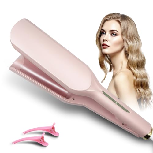 Großcat - 32mm Curling Iron for Deep Waves, Adjustable Temperature, Pink