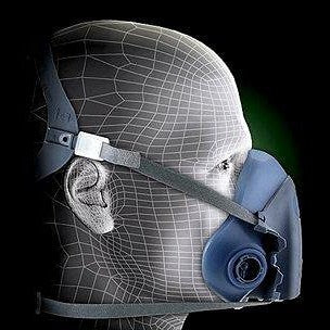 Dust masks and respirators from 3M, blue color - M size