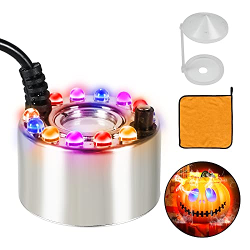 Gaoxun - Halloween Mist Maker with Pumpkin, 12 LED Lights, Fog Machine, Water Fountain