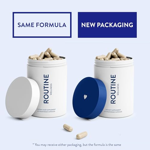 Routine Wellness Hair Growth Supplement - Clinically Tested for Thicker, Fuller Hair - Reduces Wrinkles, Fine Lines - Gluten Free, Ideal for Women & Men with Thinning Hair - 1 Bottle, 30 Day Supply - Medaid International