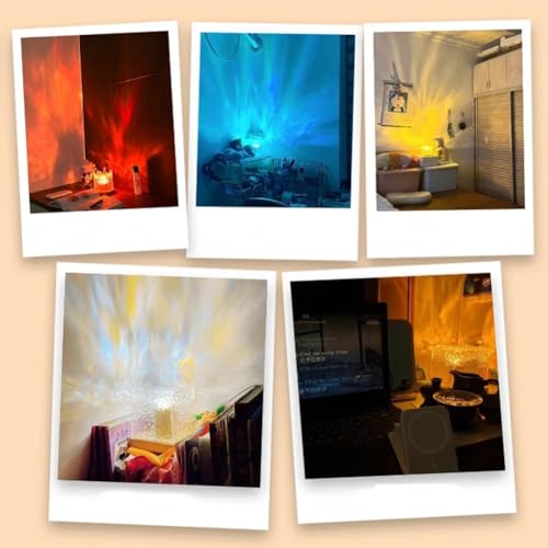 Wezoshinet - Ocean Wave Water Lamp with 3D LED Projection, USB Powered for Bedroom