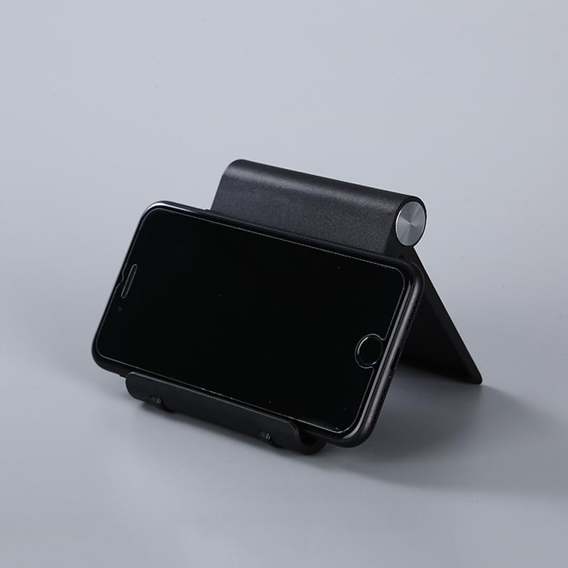 Cell Phone Stand for Desk Phone - Holder Foldable Portable Adjustable Compatible with iPhoneHolder Compatible with Most Phones and Tablets (Black) - Medaid International