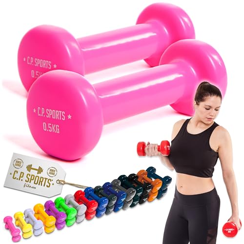 C.P. Sports - Vinyl Gymnastics Weights 0.5kg to 10kg, Non-Slip, Easy to Handle