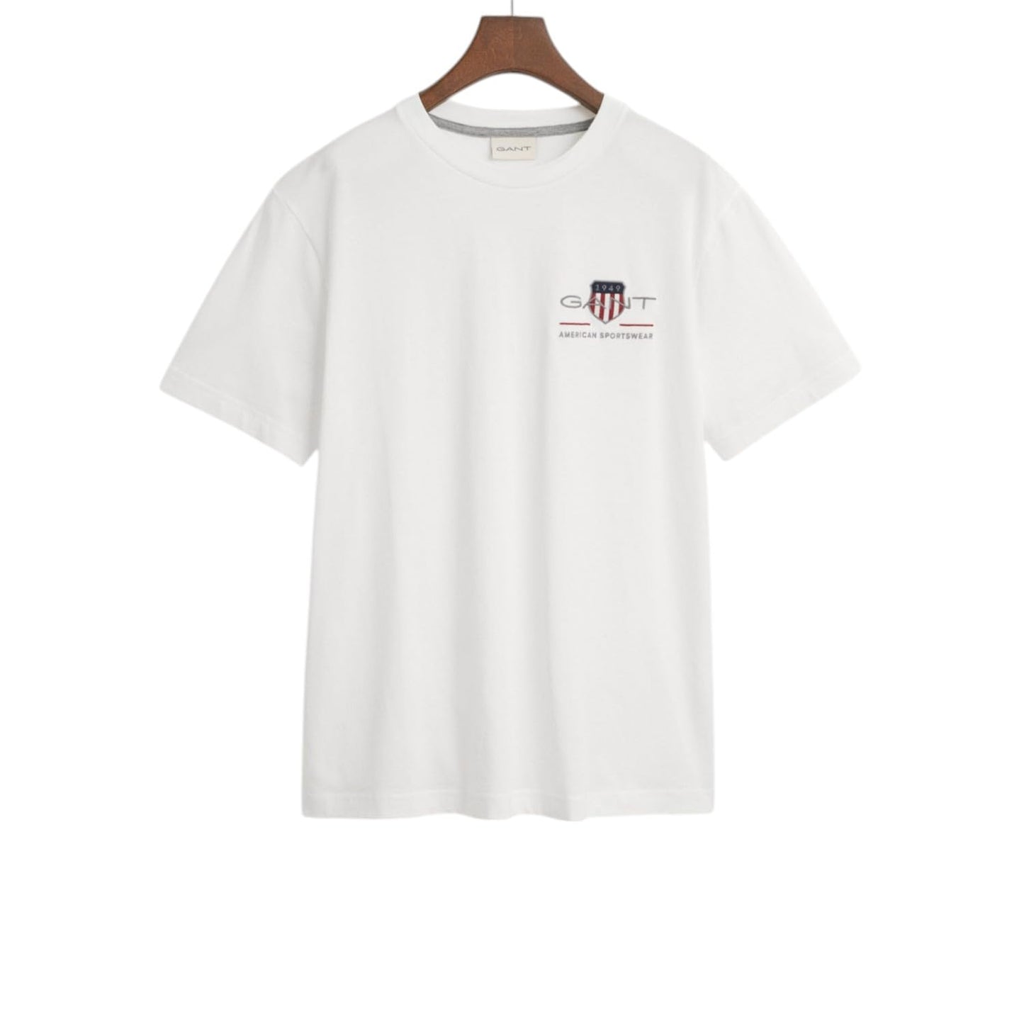 GANT Mens Reg Archive Shield Emb Ss T-shirtT-Shirt, White, 3X-Large - Medaid International