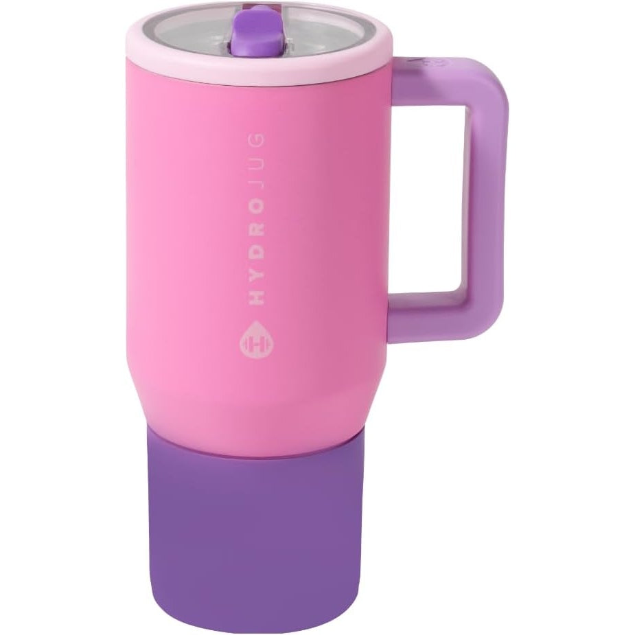 HydroJug Traveler - Modern 40 oz Tumbler with Handle & Simple Flip Straw - Car Cup Holder Friendly, Leak Resistant Water Bottle-Reusable Insulated Stainless Steel & Rubber Base - Gifts for Women & Men - Medaid International