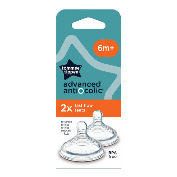 Advanced Anti-Colic Baby Bottle Teats, Fast Flow