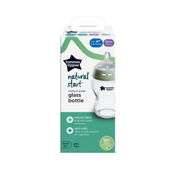 Natural Start Glass Anti-Colic Bottle, 250 ml