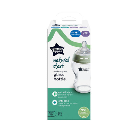 Natural Start Glass Anti-Colic Bottle, 250 ml
