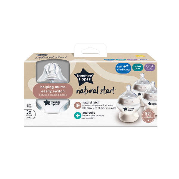 Natural Start Baby Bottles, 150ml x3pcs