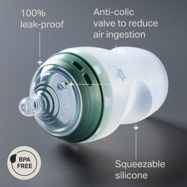 Tommee Tippee Natural Start Silicone Baby Bottles for 0m+, 2x 150ml