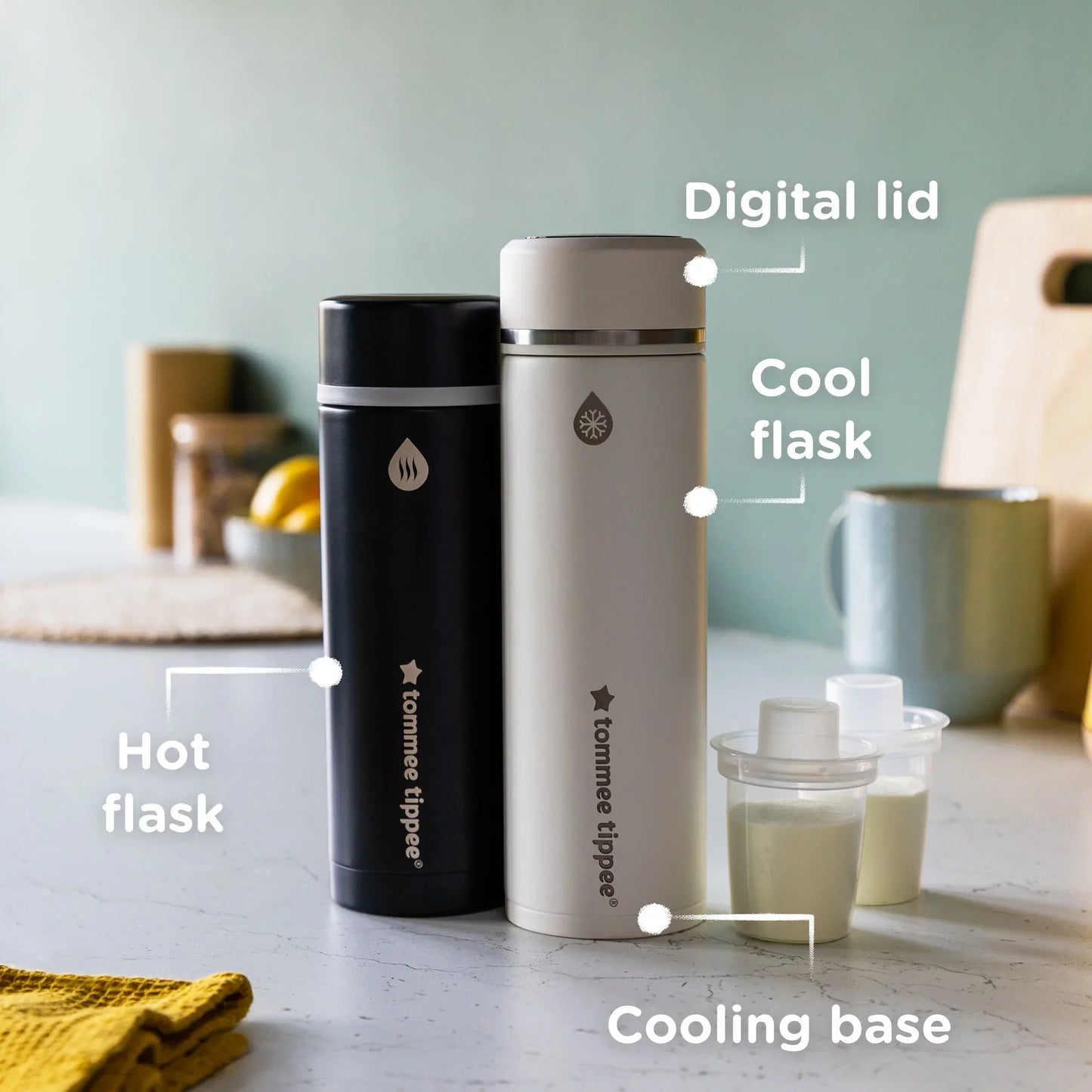 PrepGo Formula Feed Maker Set, Portable Hot and Cool Flasks