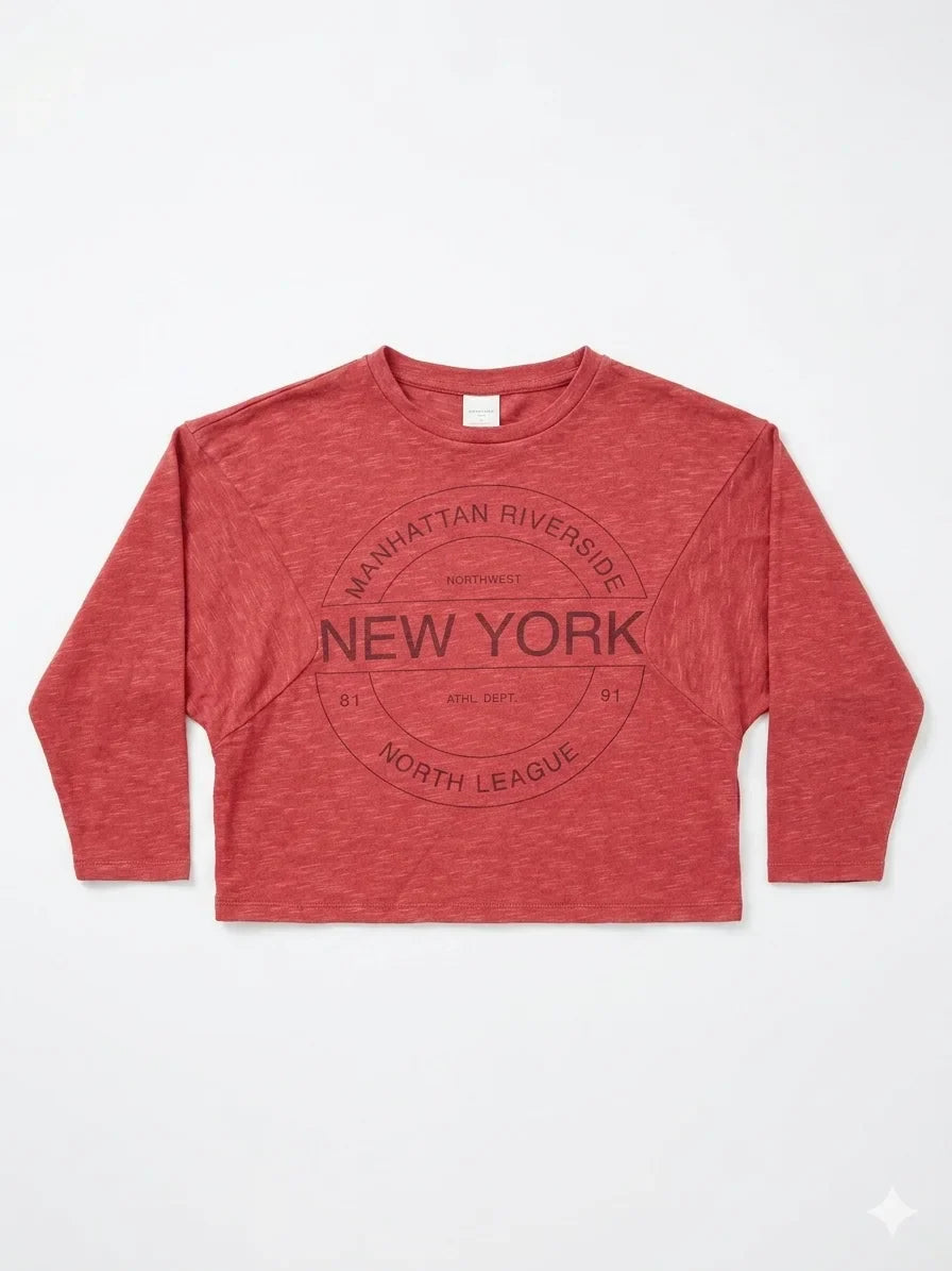 Zara Girl's Dusty Red Printed Blouse | Zara In Lebanon