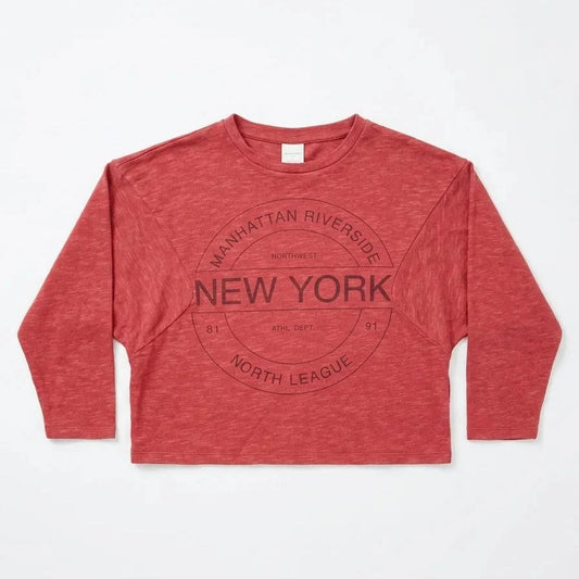 Zara Girl's Dusty Red Printed Blouse | Zara In Lebanon