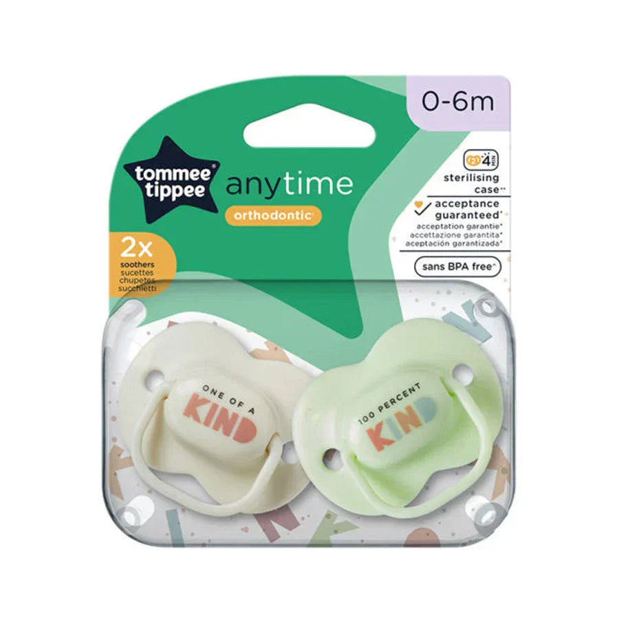 Anytime Soothers, 0-6 months x2pcs