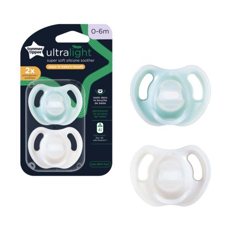 Ultra-light Pacifier, 0-6 months x2pcs