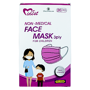 Child Face Mask 3Ply Pink 20'S - Medaid International