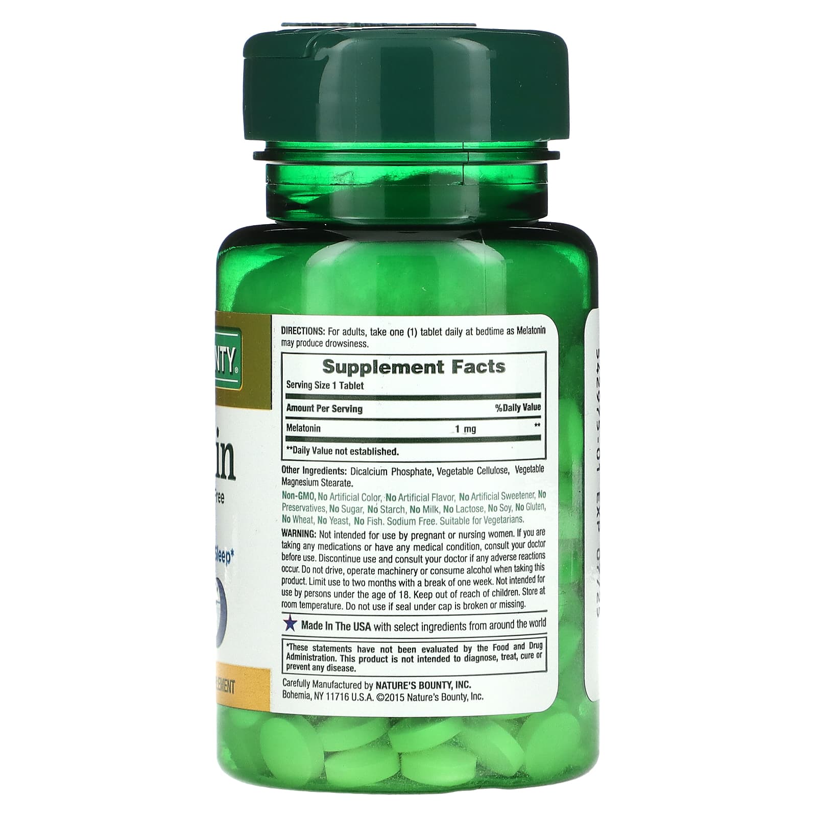 Nature's Bounty, Melatonin, 1 mg, 180 Tablets - Medaid International