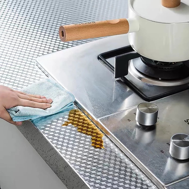 Waterproof Peel and Stick Oil-Proof Self Adhesive Aluminum Foil 60x200cm