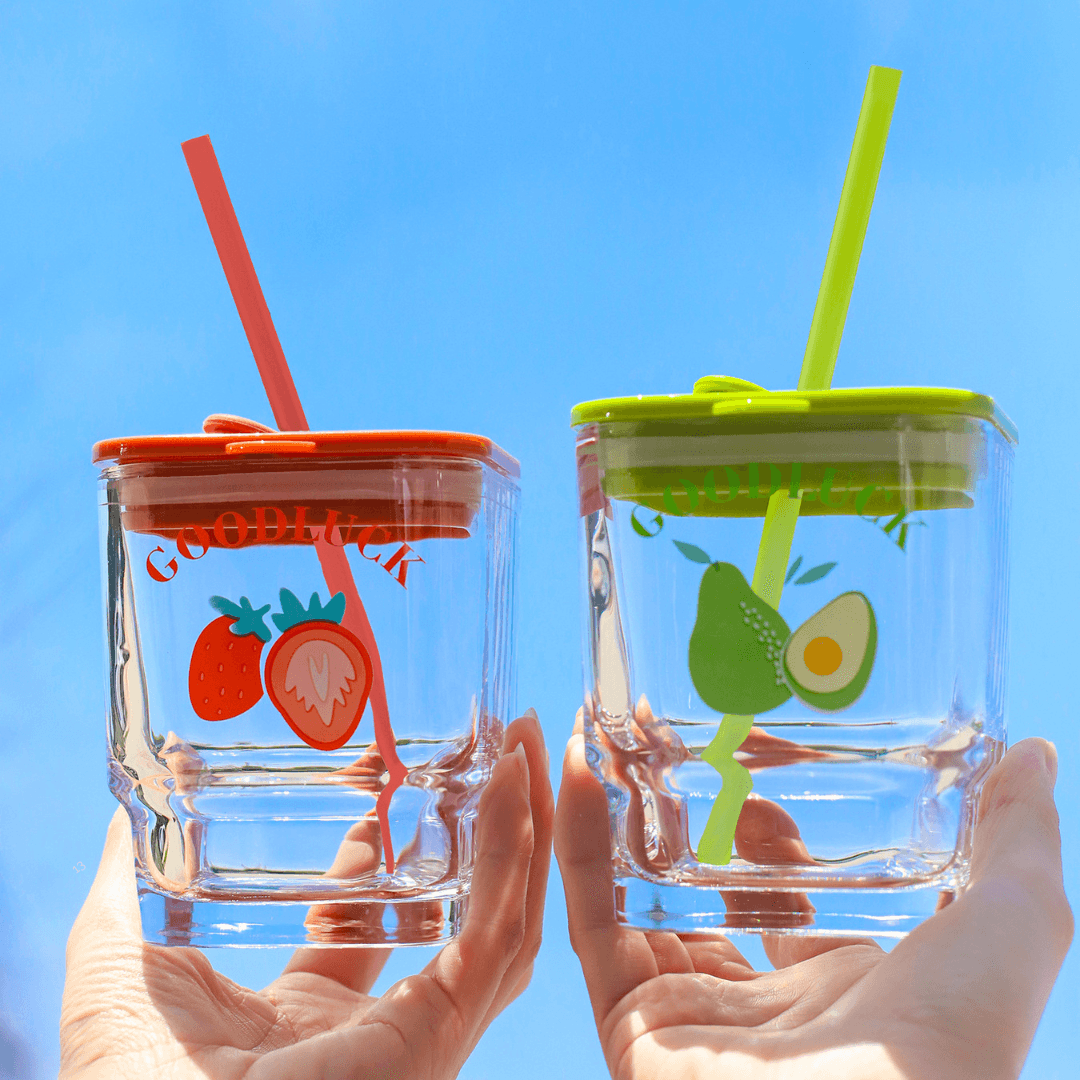 450ml Square Glass Cup Portable Glass With Lid