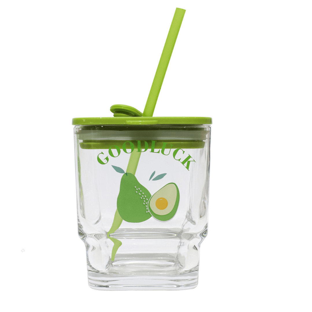 450ml Square Glass Cup Portable Glass With Lid