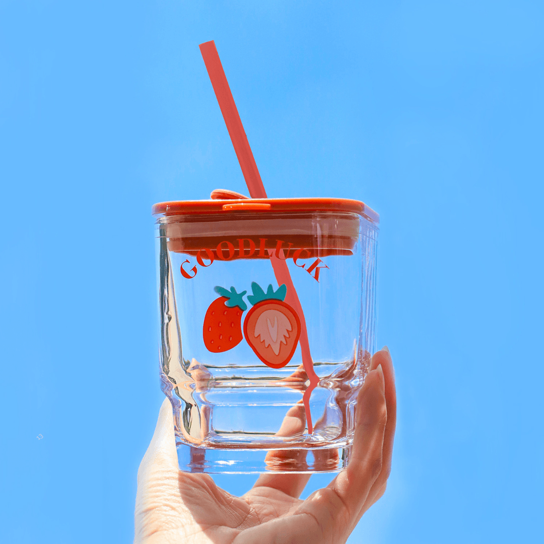 450ml Square Glass Cup Portable Glass With Lid