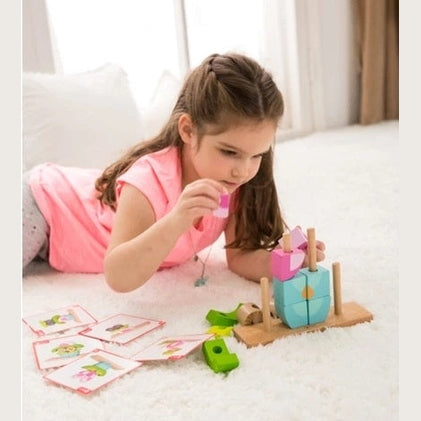 Classic World Wooden Owl Stacking Blocks (24-Piece Set)