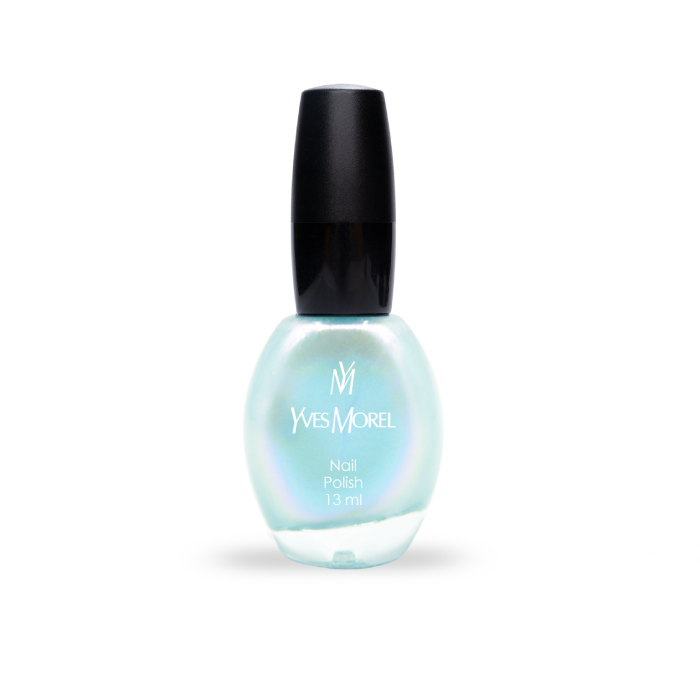 Yves morel Nail Polish 8 - Coral Blue Holo Effect: Long-Lasting Gloss For Glowing Nails .