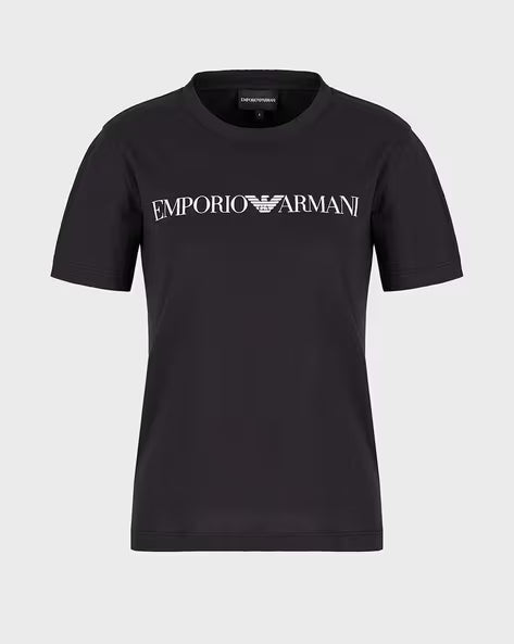 Emporio Armani Women's Black Regular Fit Cotton T-shirt  | Emporio Armani In Lebanon
