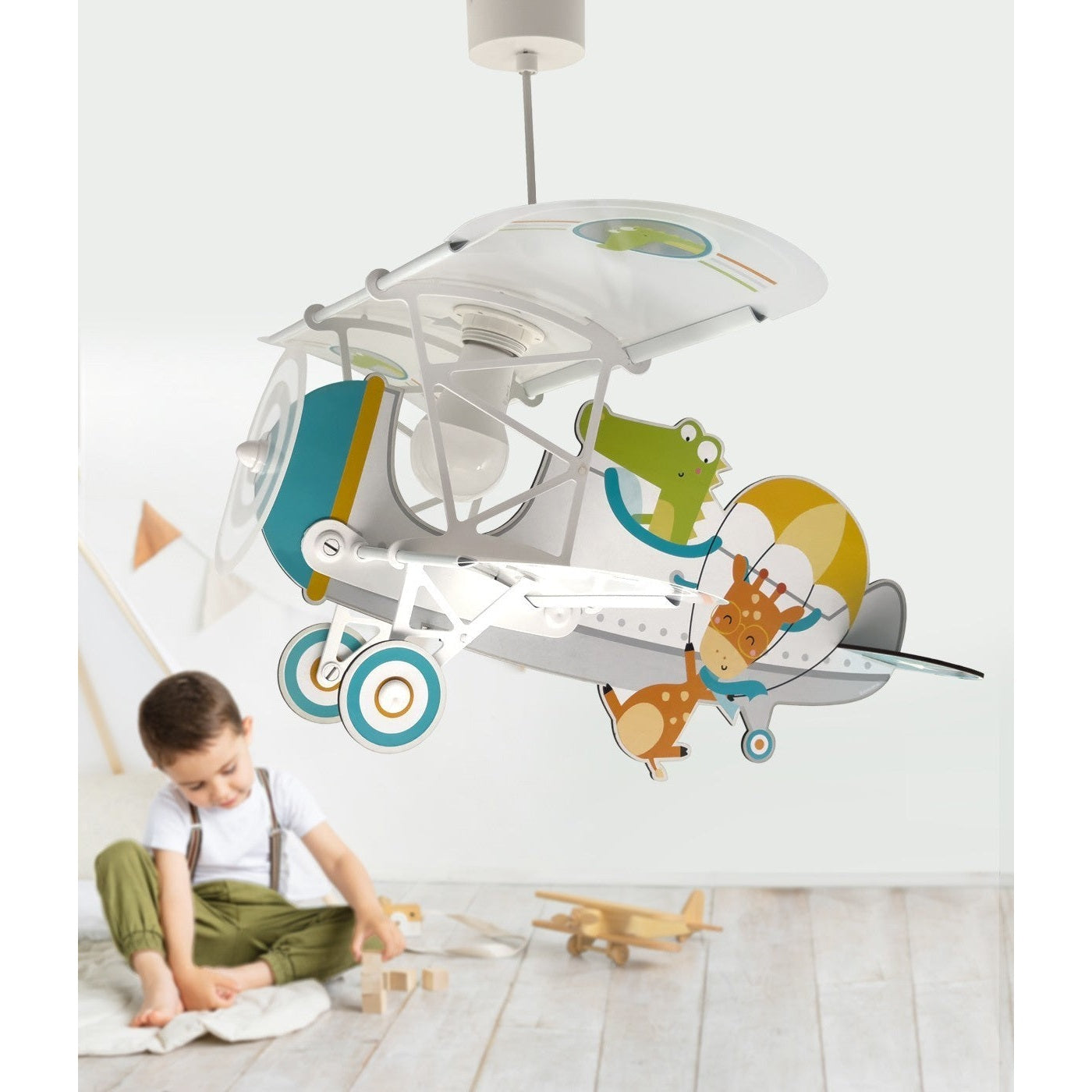 Dalber Children's Hanging Lamp Airplane Little Lion Nursery Light