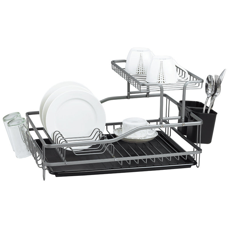 Aluminium 2-Layer Dish Rack grey Color