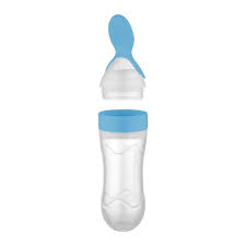Babyjem Squeezing Spoon Blue Silicone Feeding Tool