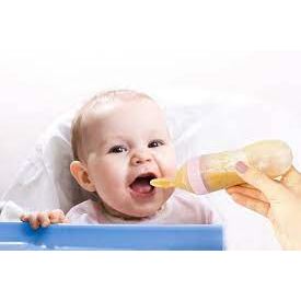 Babyjem Squeezing Spoon Blue Silicone Feeding Tool