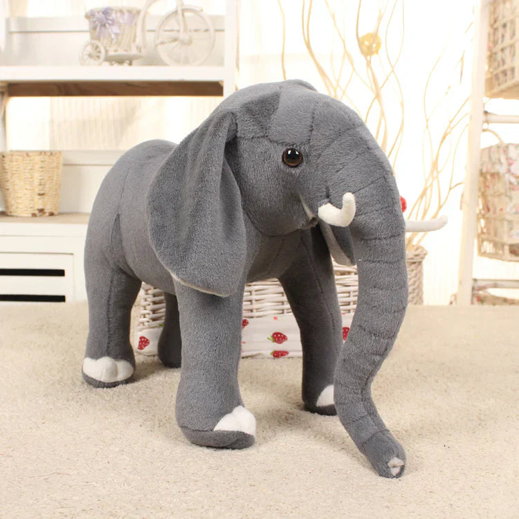 Miila - Simulation Elephant Plush Toy - Grey Soft Room Decor