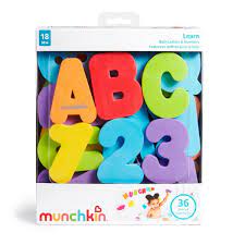 Munchkin - Learn Bath Letters&Numbers - Bright Educational Bath Toy