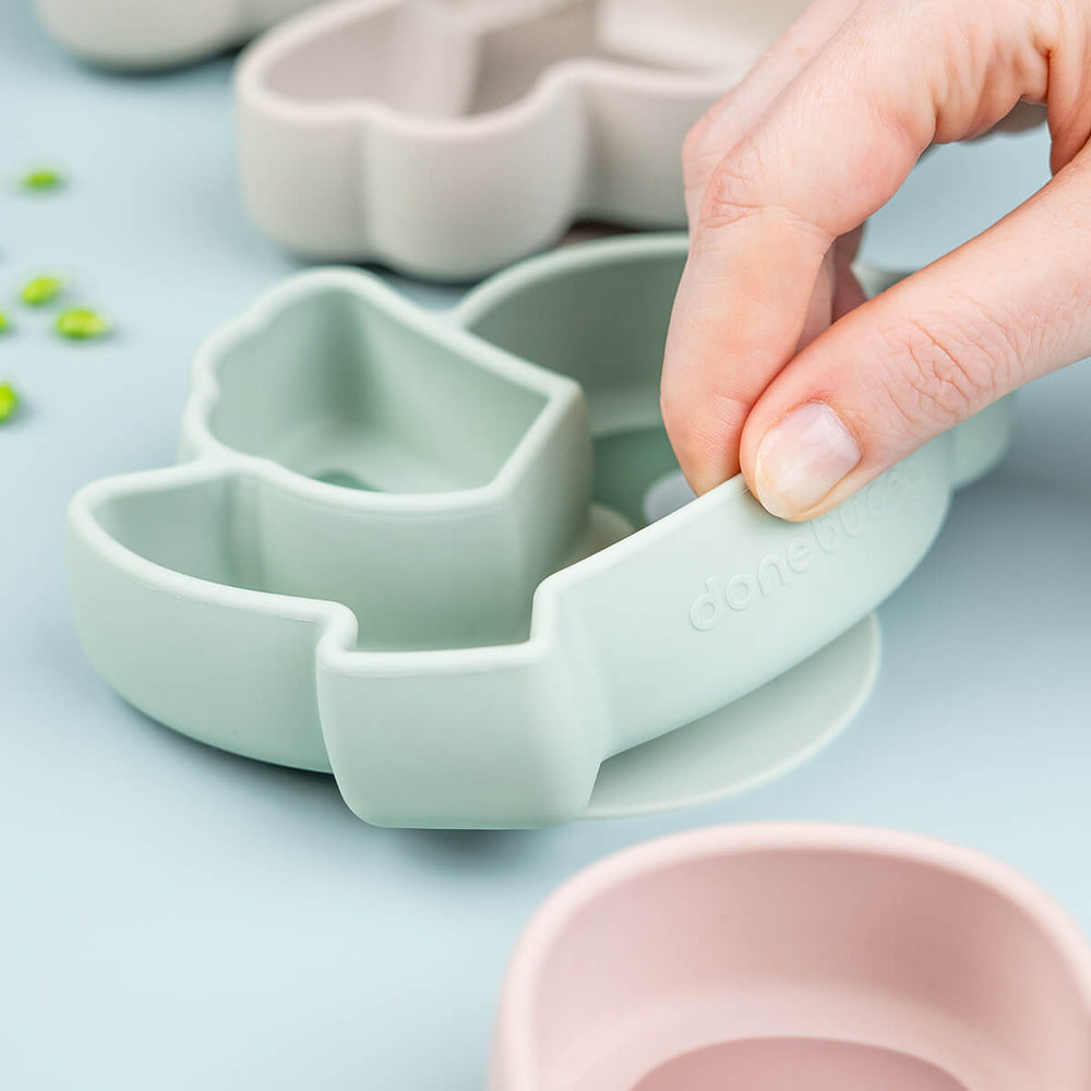 Done By Deer Silicone Stick & Stay Snack Plate Birdee Blue