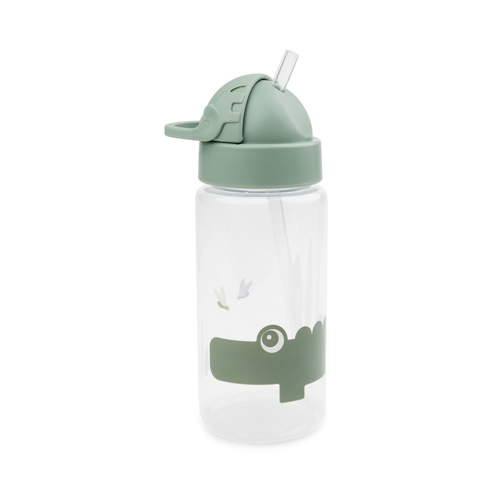 Done By Deer Straw Bottle Croco Green Leakproof Kids Cup