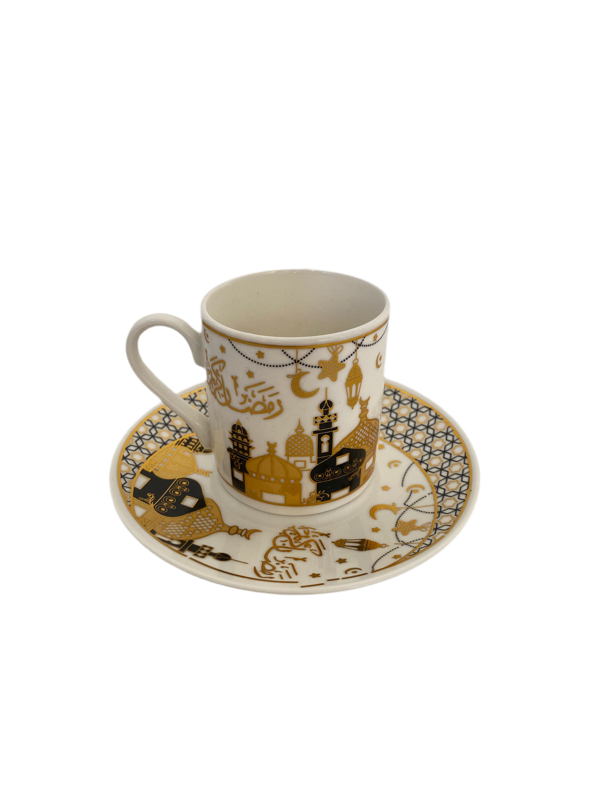 12 Pcs Ramadan Coffee Cups With Saucers Set