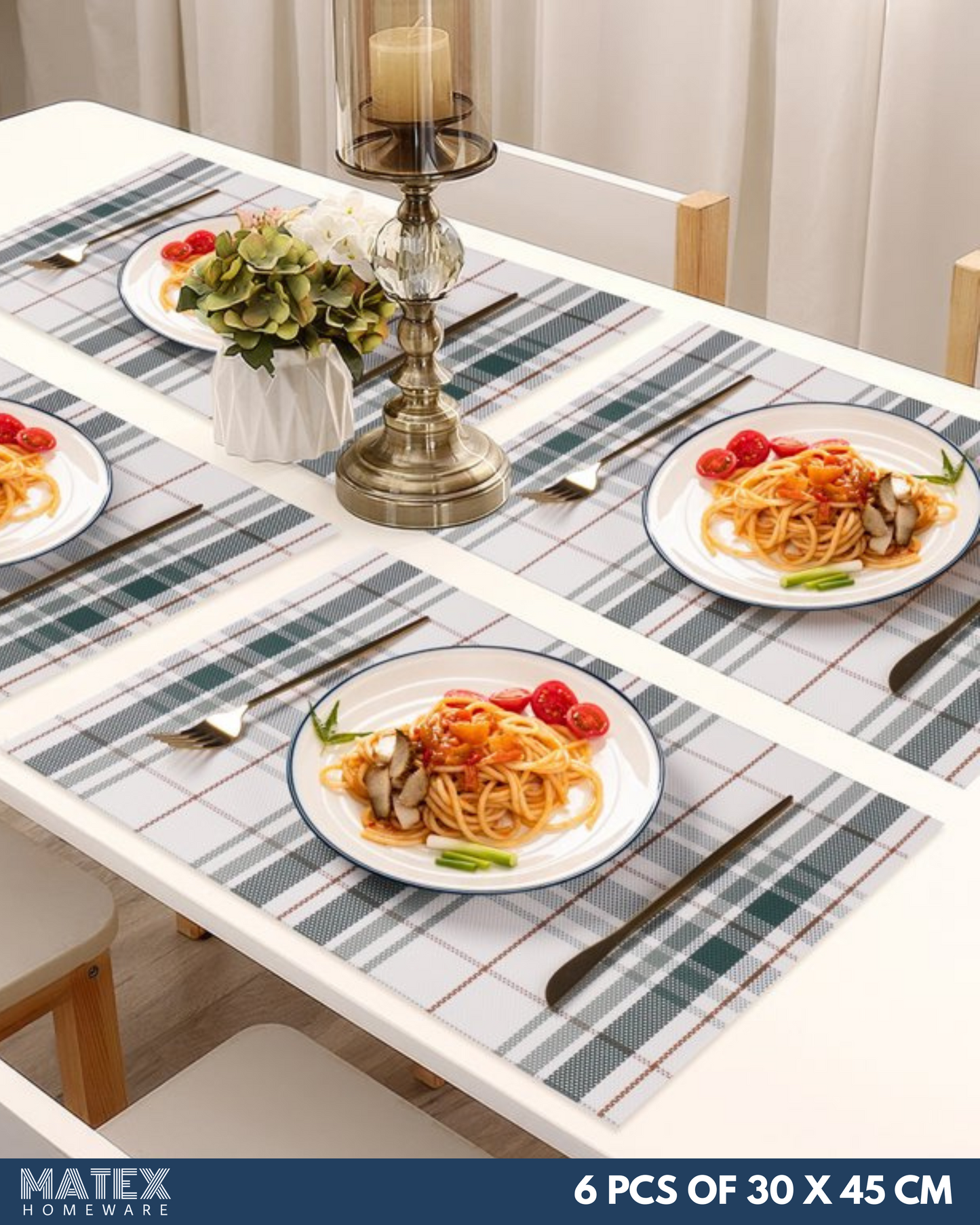 Blue Texture Place Mats 6pcs for Table