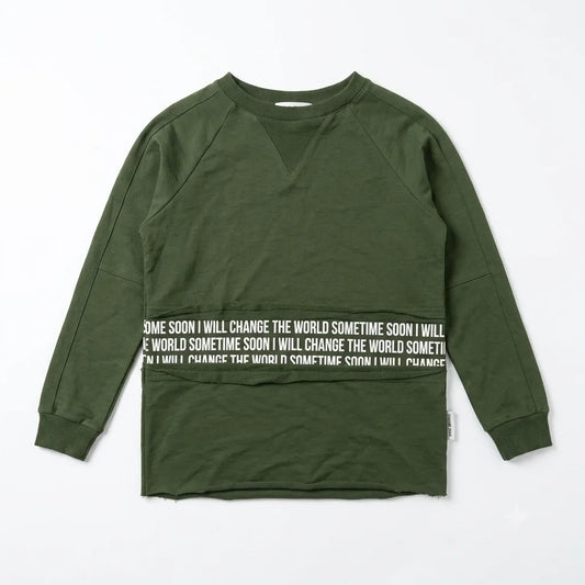Zara Boy's Green Text Print Basic Blouse | Zara In Lebanon