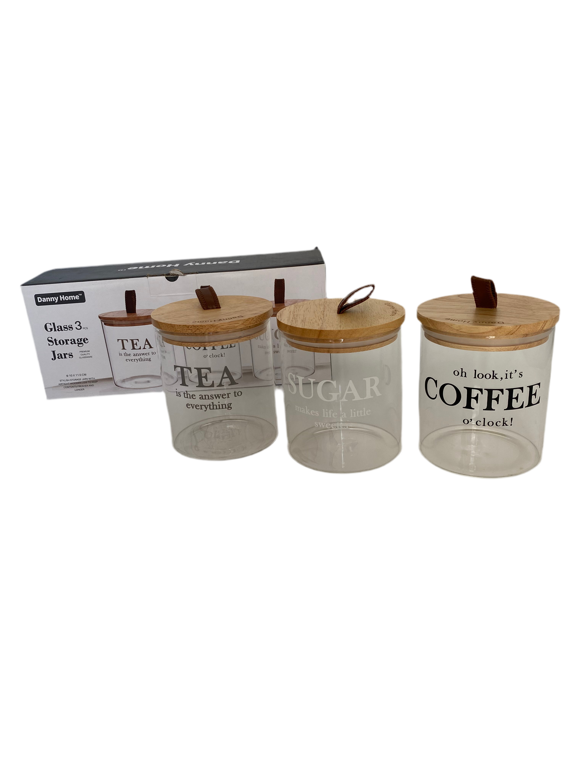 Danny Home, 3 PCs Glass Storage Jar Set
