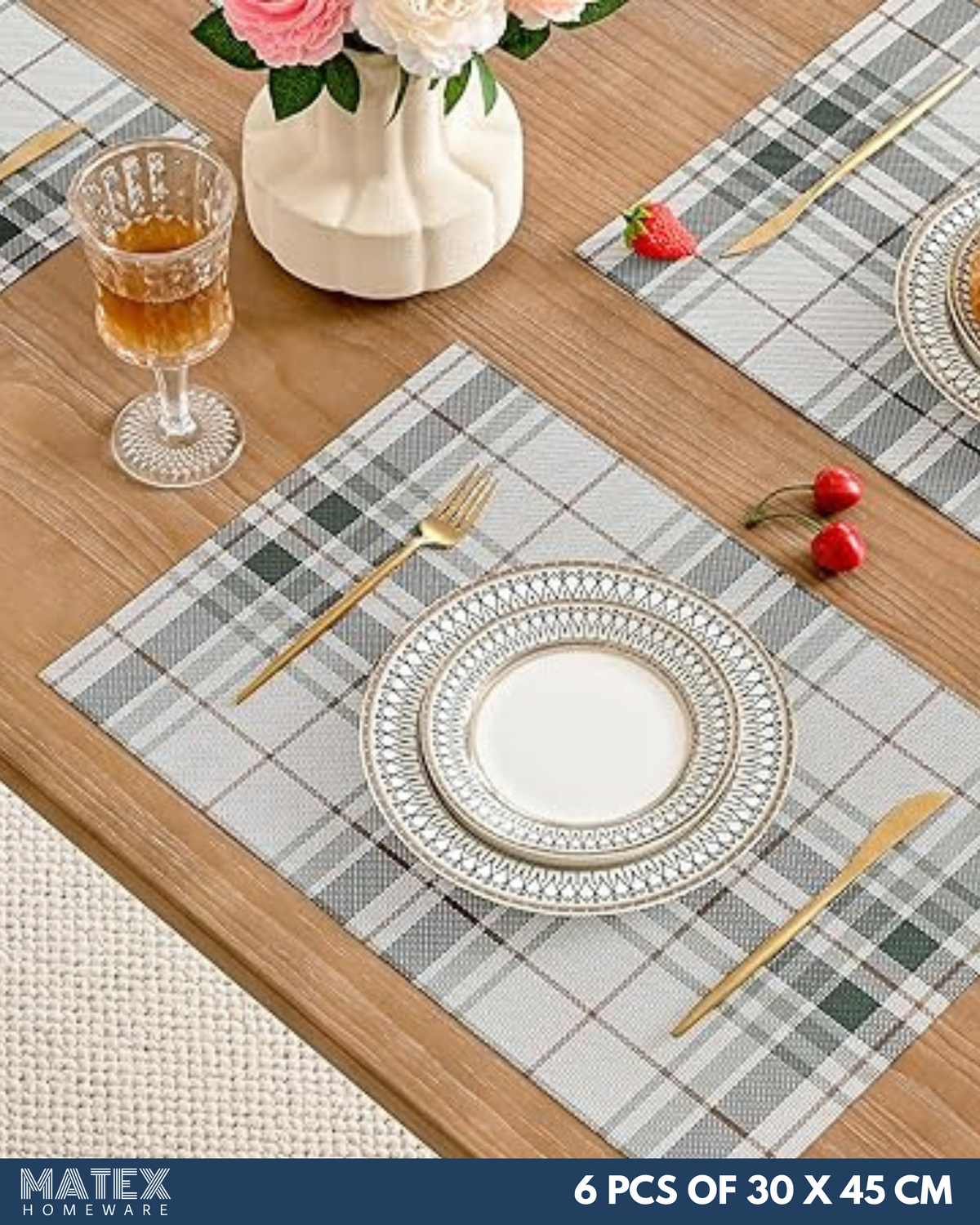 Green Texture Place Mats 6pcs for Table