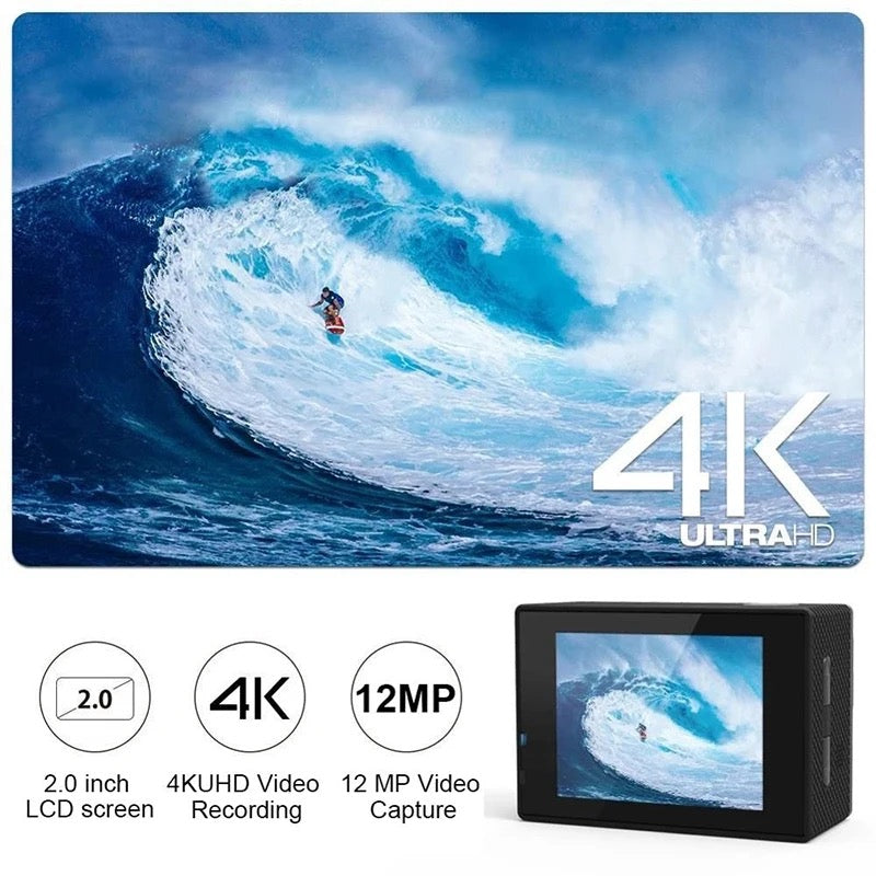HD Waterproof Sport Action Camera 1080P/60FPS WiFi 2.0" 170D - Medaid International