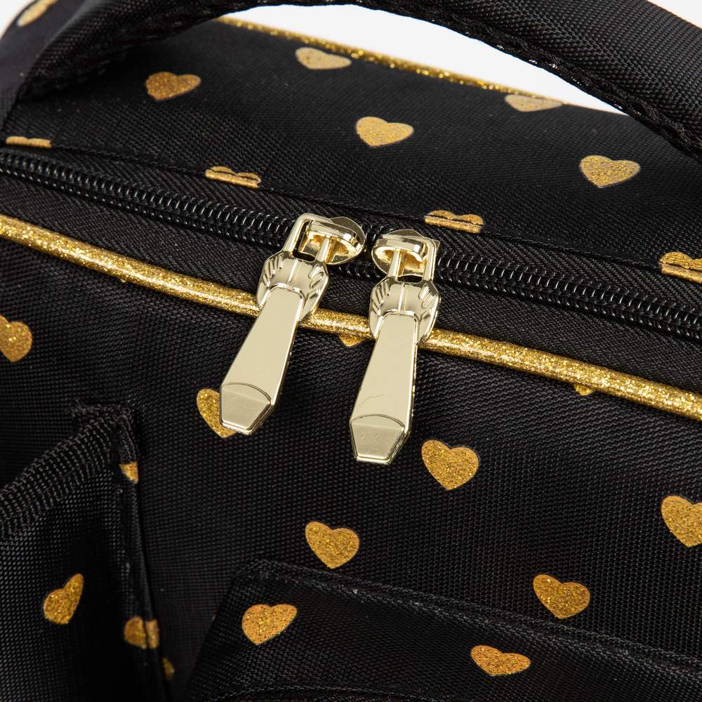 (NET) Heart Shaped Lunch Bag With Bottle Holder Crossbody Lunch Box With 3 Compartments
