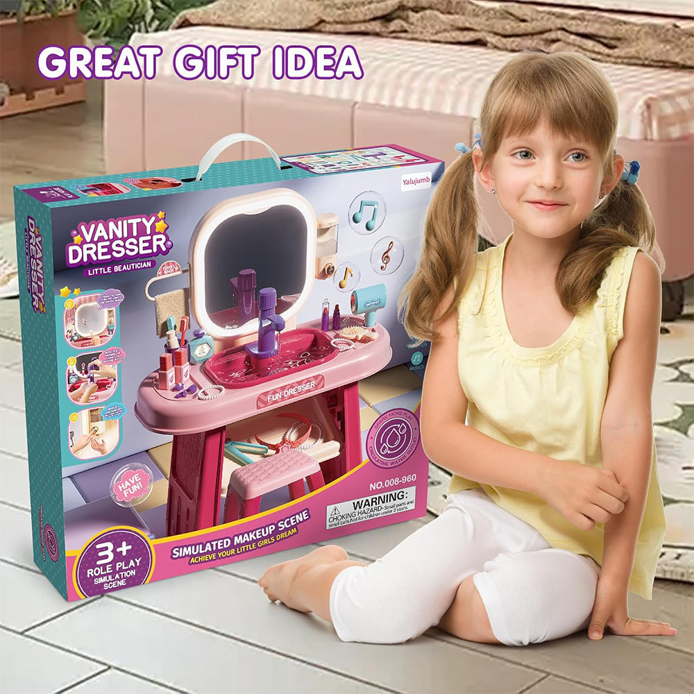 (Net ) Toddler Beauty Salon Set With Makeup Accessories & Washbasin Lebanon